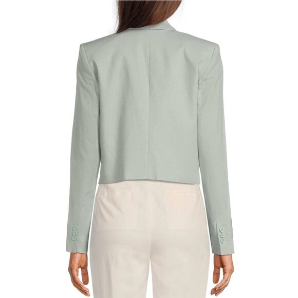 Calvin Klein NWOT Linen-Blend Double breasted Cropped Blazer sz10 - Picture 5 of 15